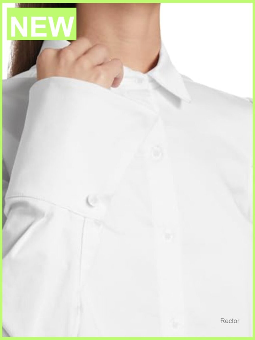 Women's Poplin Puff Sleeve Blouse with Spread Collar & Button Cuffs - Picture 4 of 5